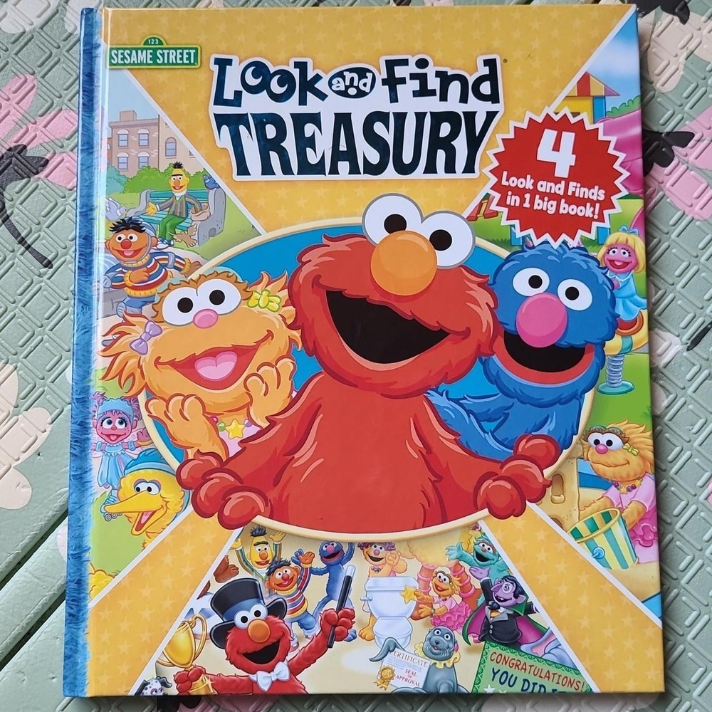 Sesame Street Look and Find Treasury Hardcover 4 Books in 1 Elmo Grover Abby